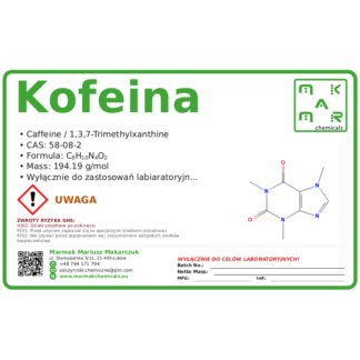 1g KOFEINA (CAS 58-08-2), CAS 58-08-2 — etykieta produktu chemicznego