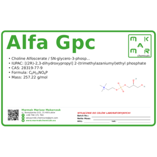 Alfa GPC, CAS 28319-77-9 — etykieta produktu chemicznego
