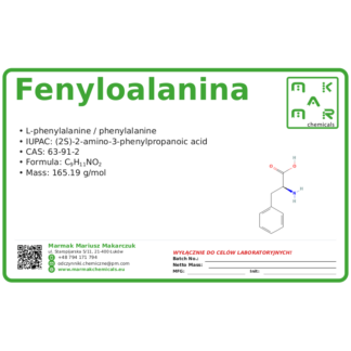 Fenyloalanina, CAS 63-91-2 — etykieta produktu chemicznego