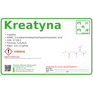 Kreatyna, CAS 57-00-1 — etykieta produktu chemicznego