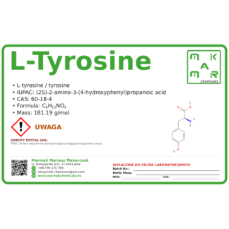 L-Tyrosine, CAS 60-18-4 — etykieta produktu chemicznego