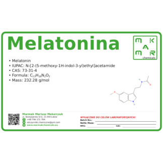 Melatonina, CAS 73-31-4 — etykieta produktu chemicznego