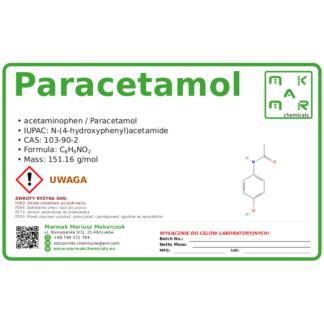 Paracetamol, CAS 103-90-2 — etykieta produktu chemicznego