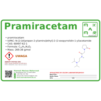 Pramiracetam, CAS 68497-62-1 — etykieta produktu chemicznego
