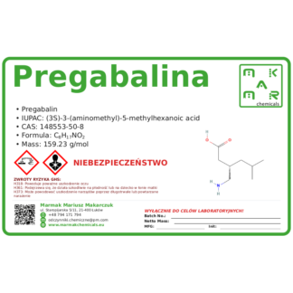 Pregabalina, CAS 148553-50-8 — etykieta produktu chemicznego