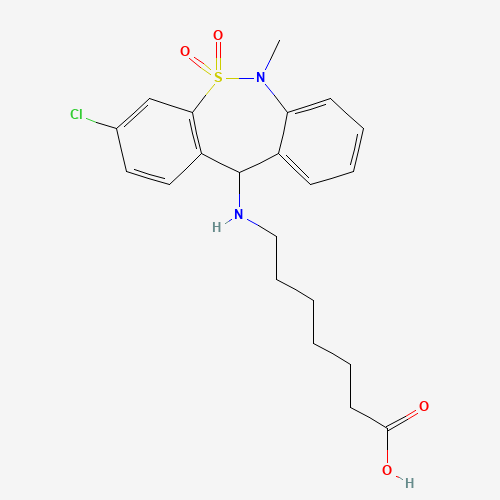 Szkielet 2D Tianeptine, CAS 66981-73-5, wzór C21H25ClN2O4S